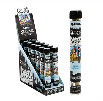 G-Rollz Terpene + Yerba Mate Infused Blunt BLUEBERRY KOOKIES Cones – 2 Pack - UK